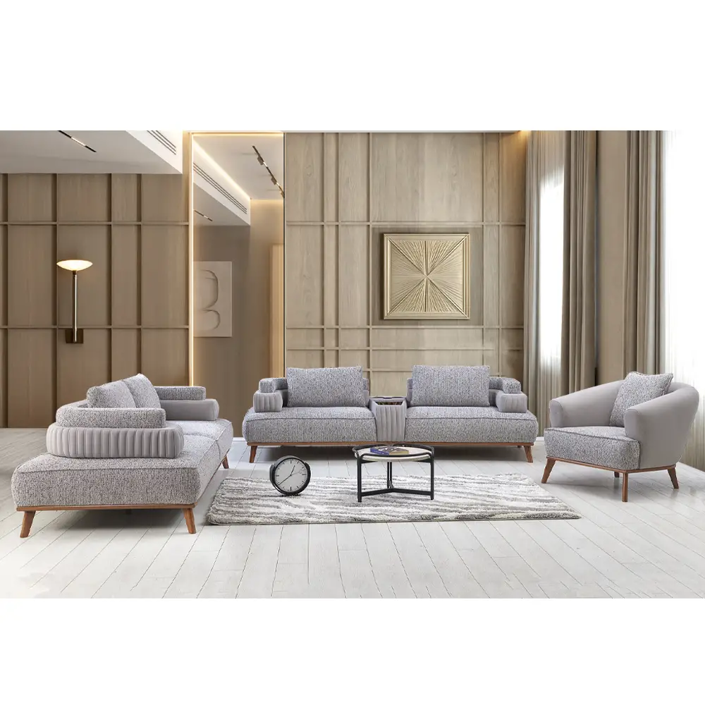 LEON MÜZİK SİSTEMLİ SALON KOLTUK TAKIMI ( 4+3+1+1 )